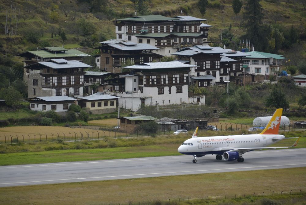 Paro international airport Bhutan