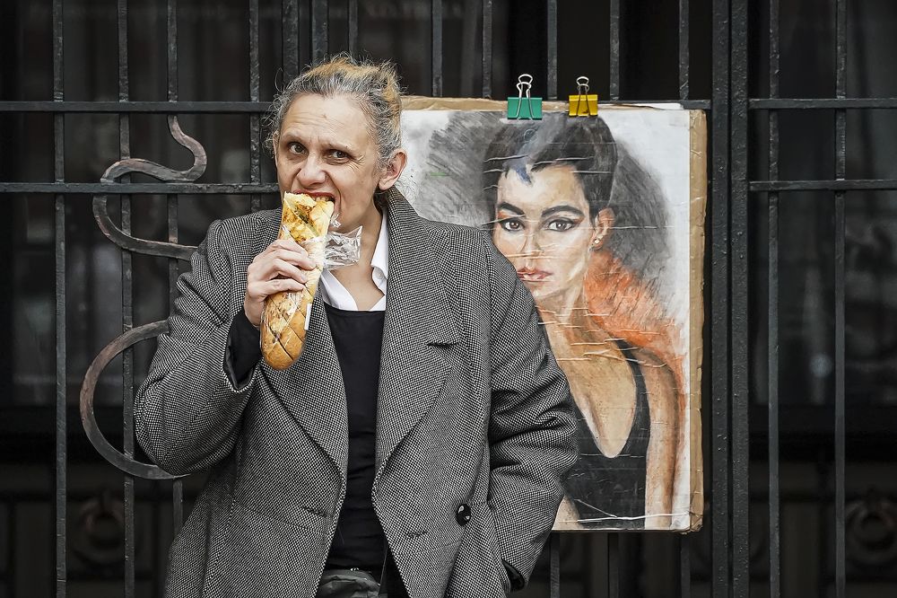Lady with a baguette