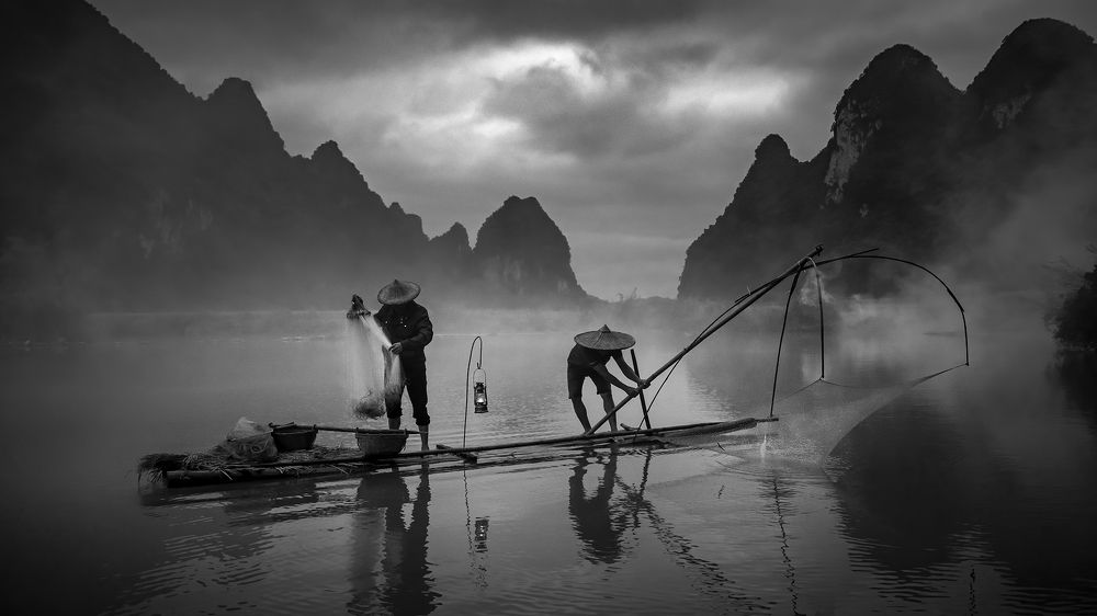 Fishermen on the Quay Son River