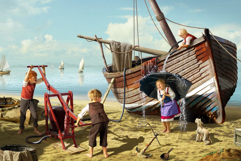 The old fire pump in action