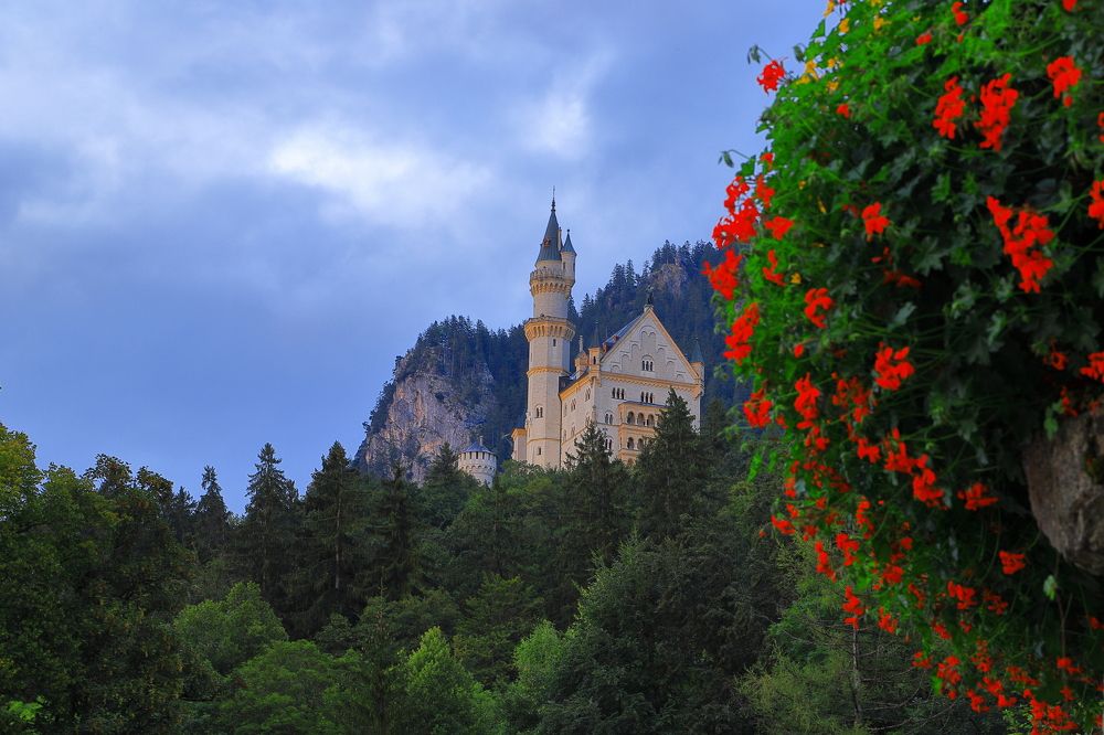 Schloss Neuschwanstein на закате
