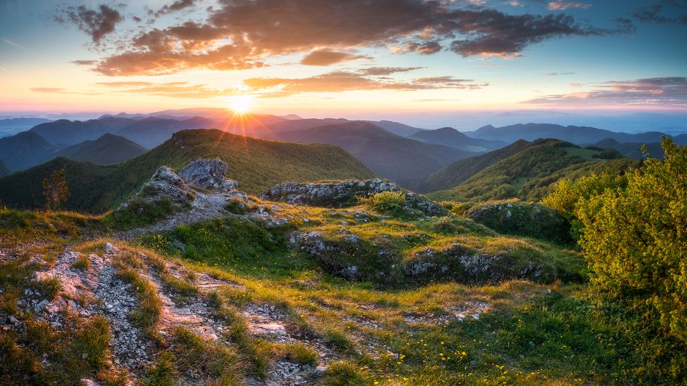 Sunrise on mountains