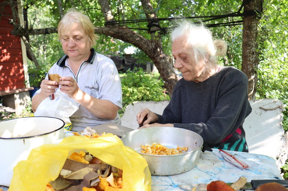 Грибочки-грибочки. Ща почистим. И будет вкусно.  ))