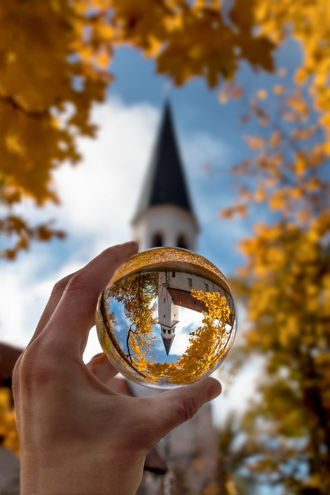 Sigulda Evangelical Lutheran church through Crystal Ball