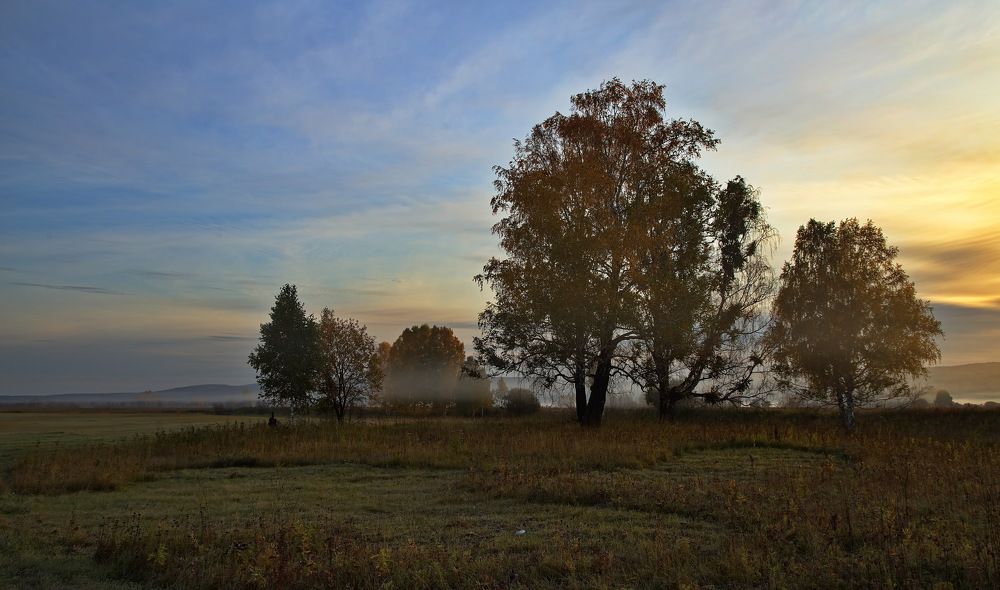 Раннее утро на брегах Енисея!