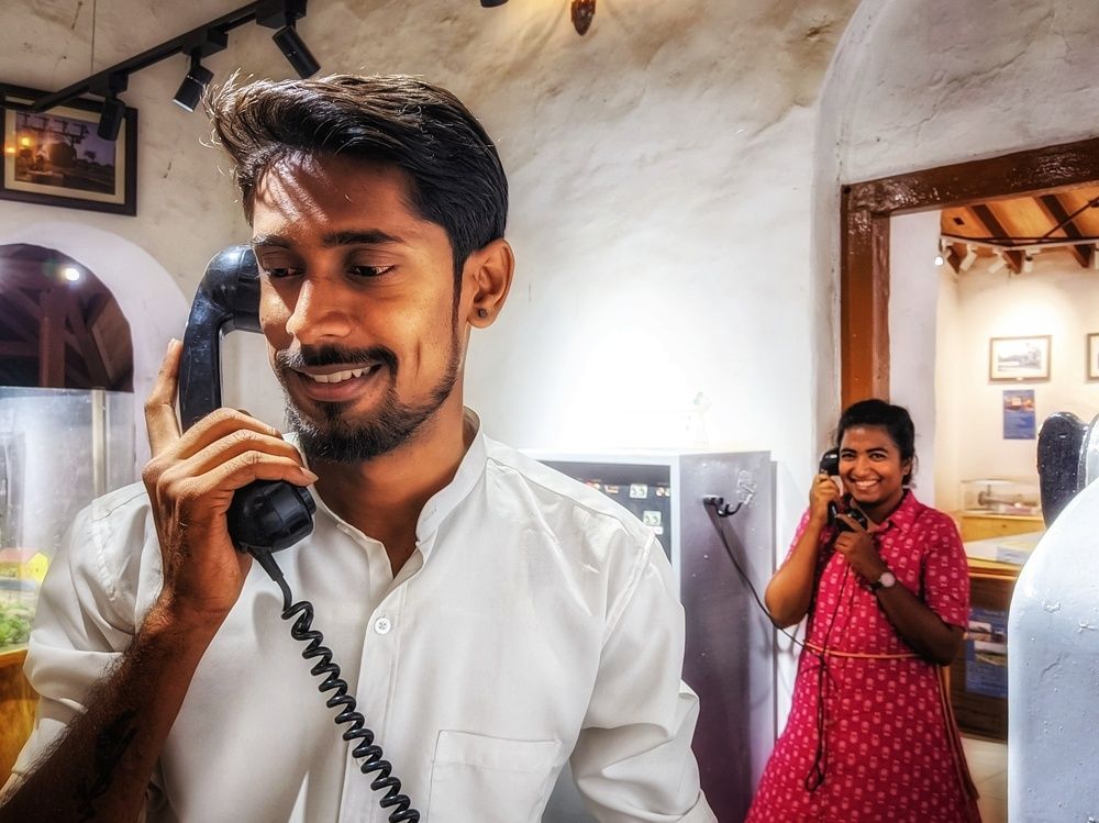 Friend in the background