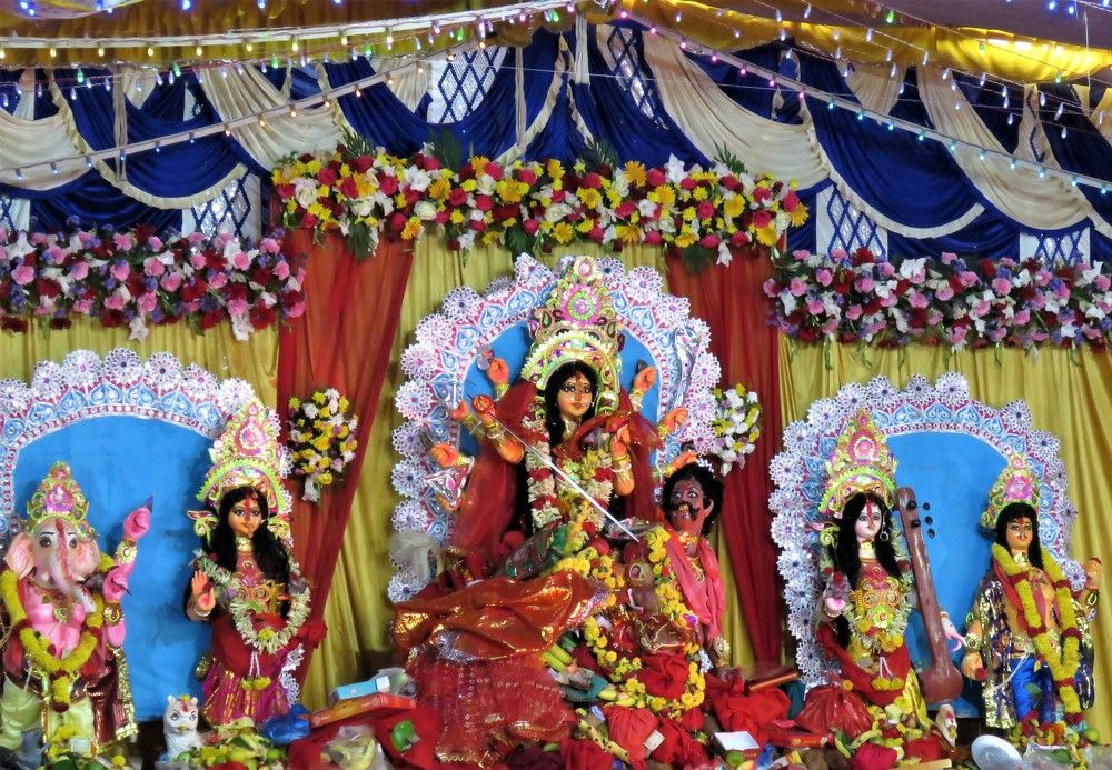 Idol worship of goddess Durga in India