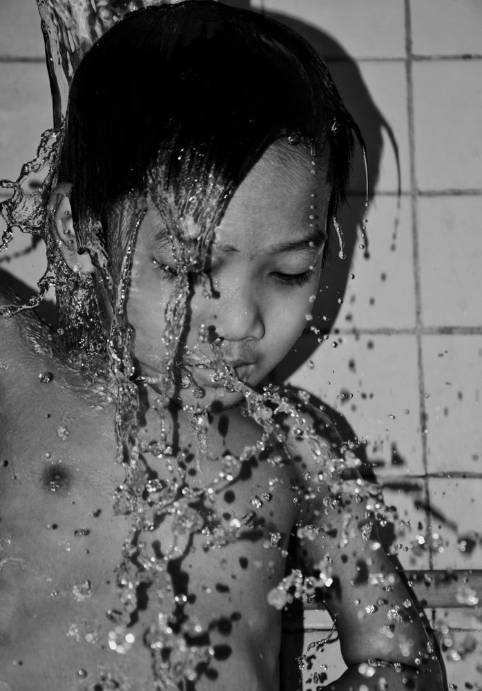A Boy Take a Shower