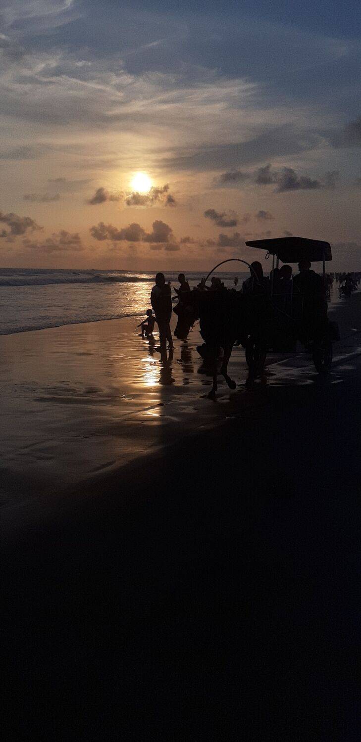 Sunset Activity on The Parangtritis Beach