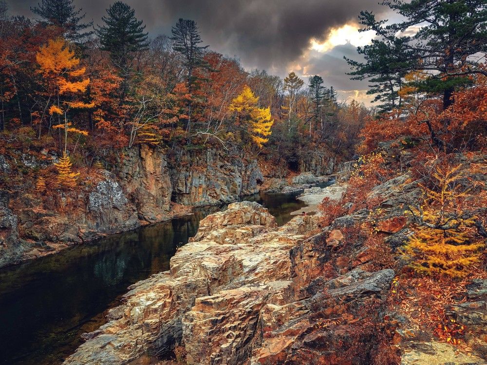 Осенняя гроза в тайге.