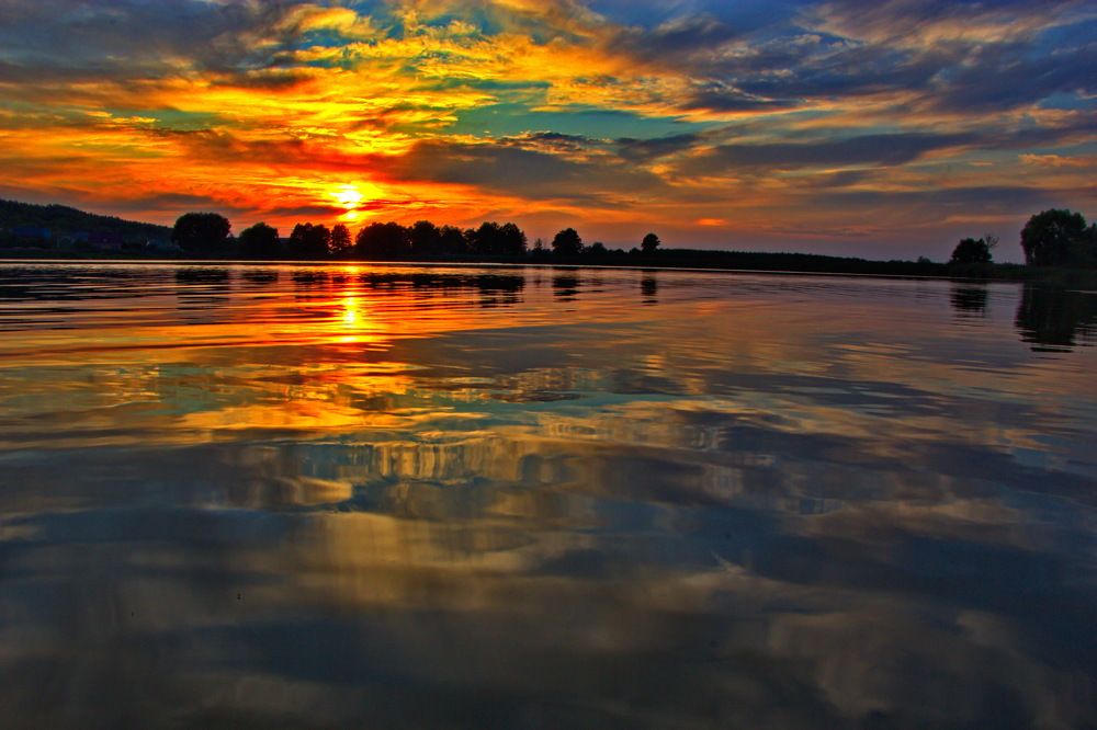 Разноцветный закат.