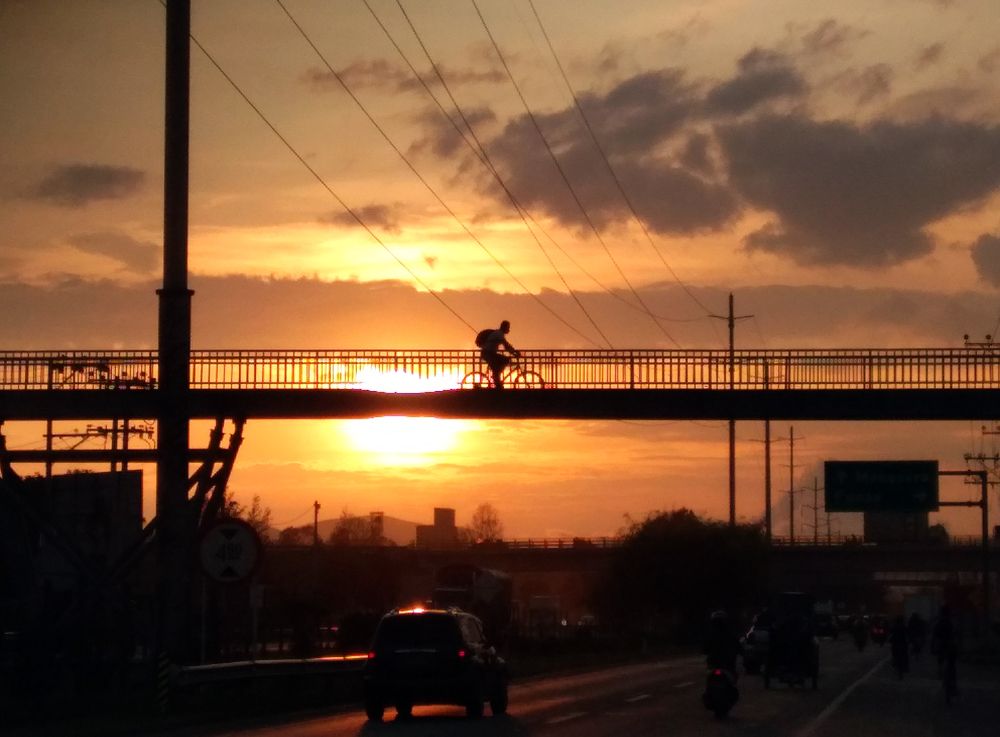 silueta al atardecer