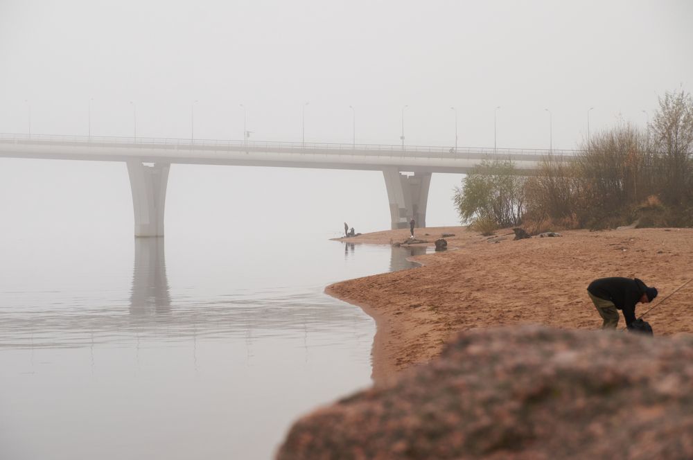 На рыбалке.
