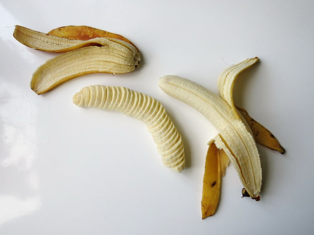 Banana on white background