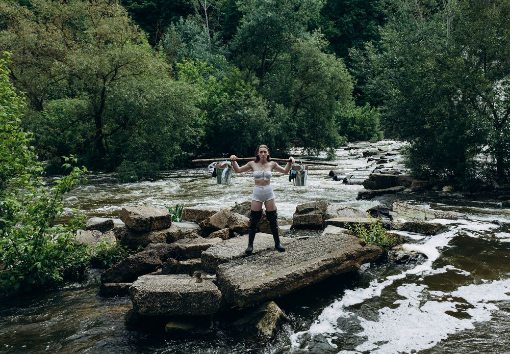 The girl with the water