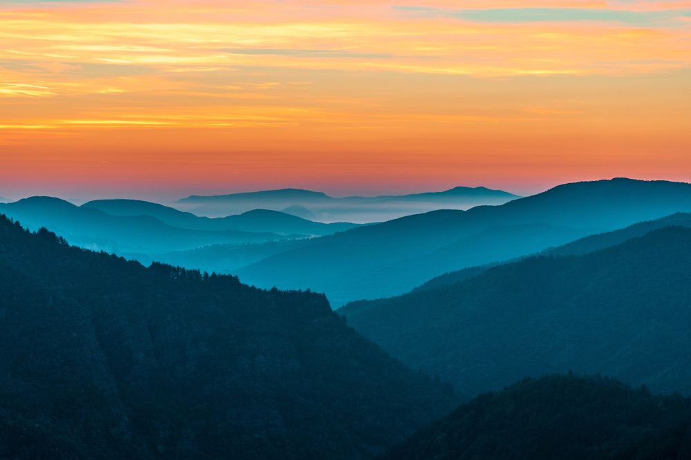 Sunrise over Rodopi mountain