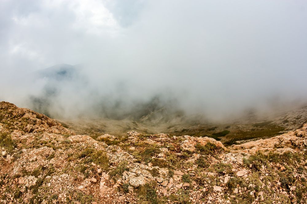 Clouds below the great lip of the Chatyr-dag plateau.