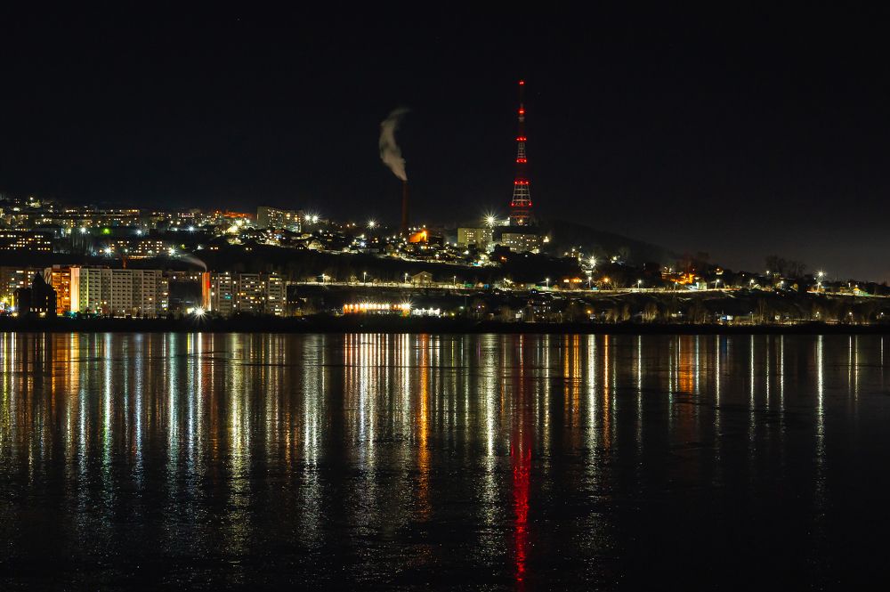 огни ночного города