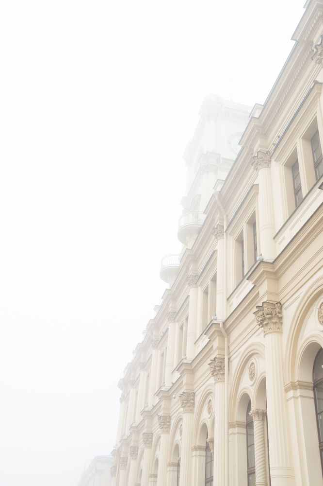 The city is in a fog