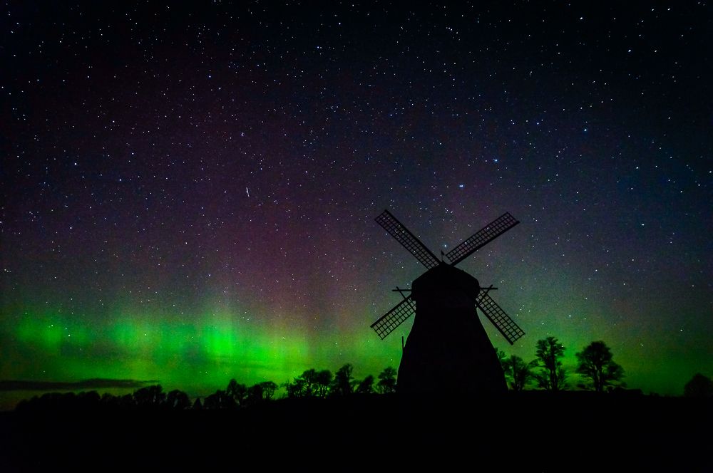 Windmill and Aurora