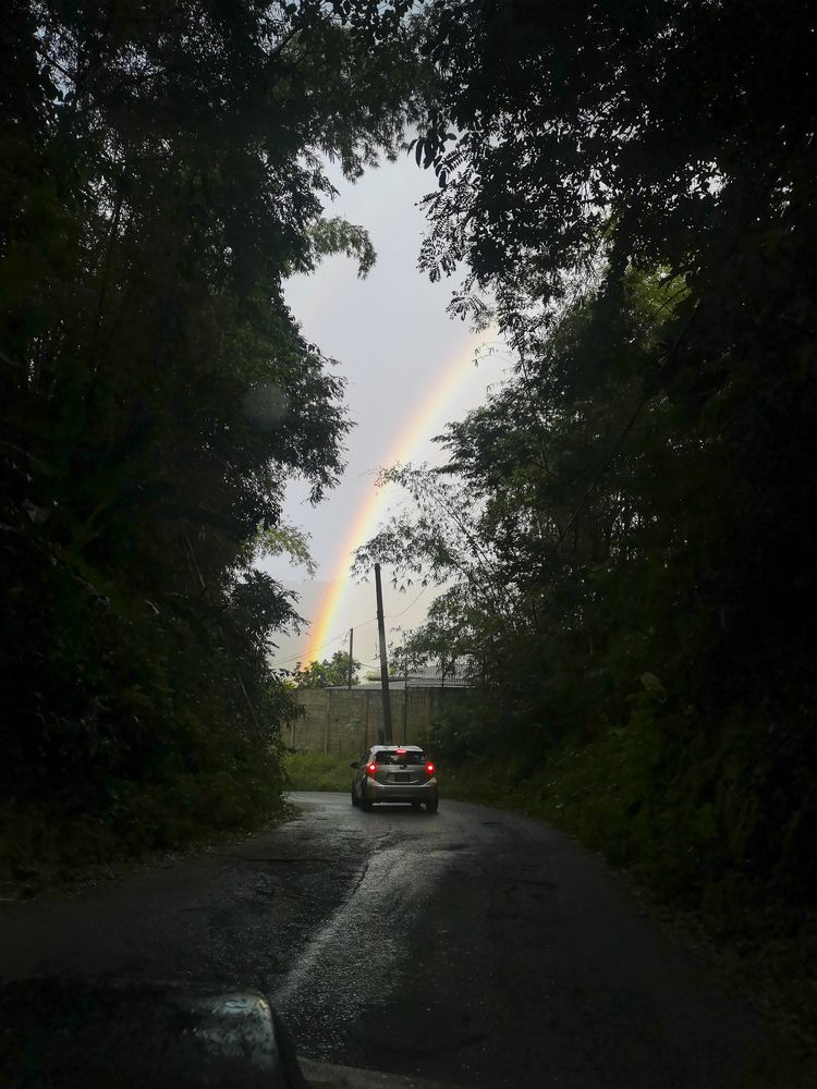 Raindow through the mountains