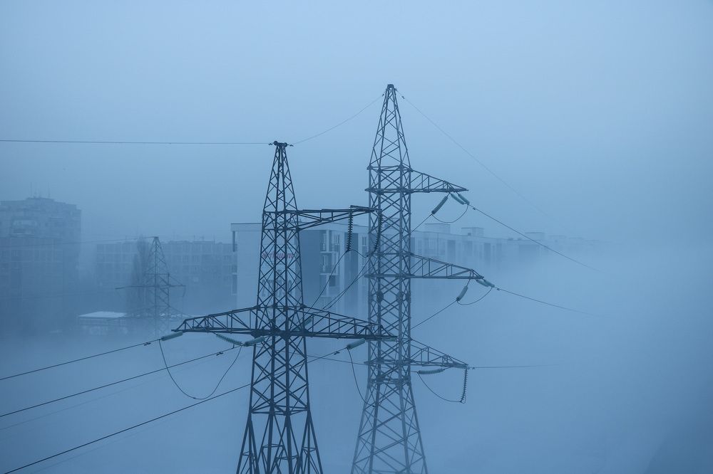 Туман во дворе.