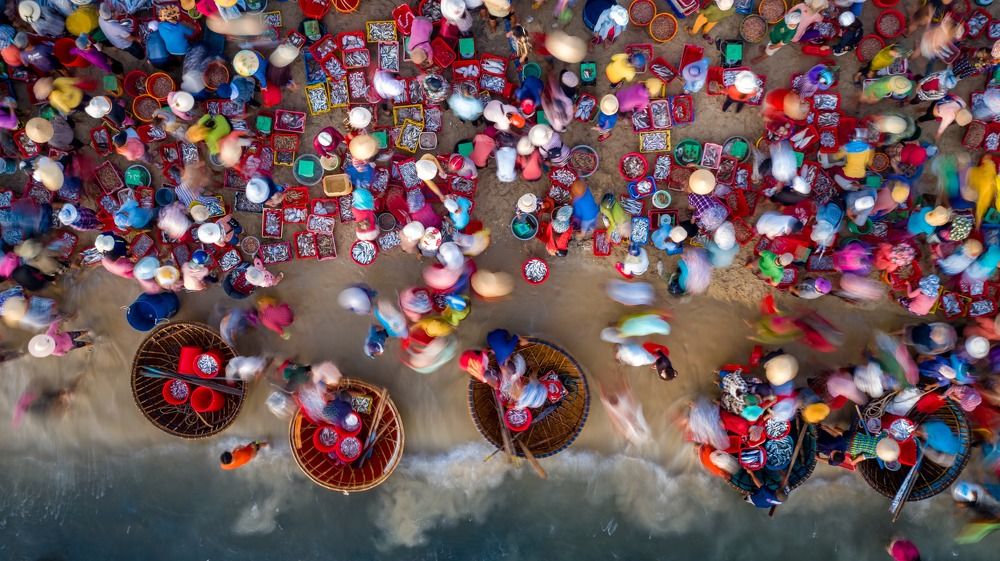 The Color of a fish market in Coastal Central of Vietnam