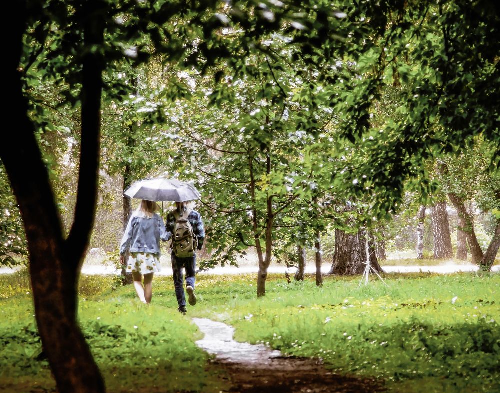 Двое под дождём.