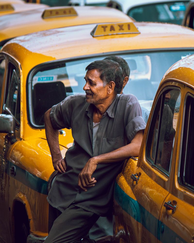 Taxi Driver having conversation