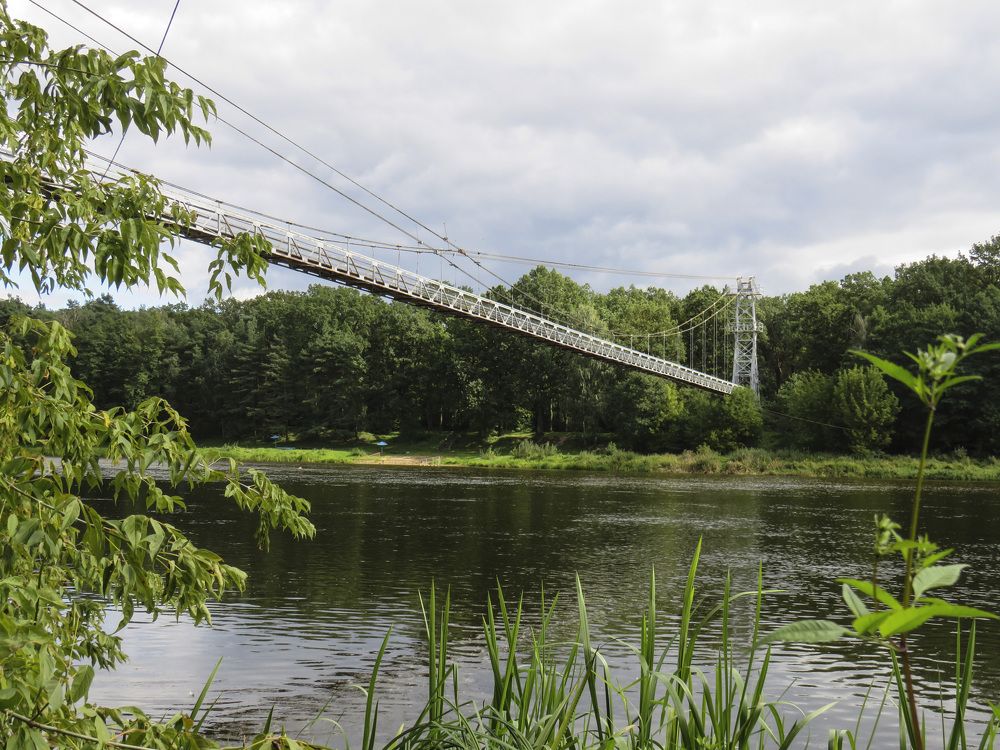 Suspension bridge in Mosty