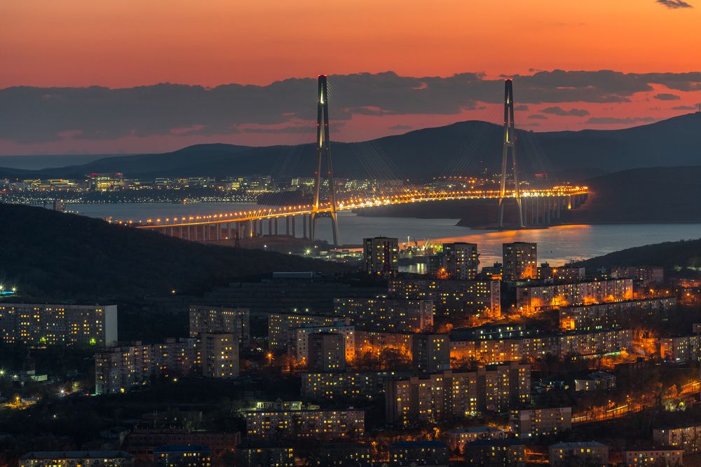 The Dominant of Vladivostok at Sunset