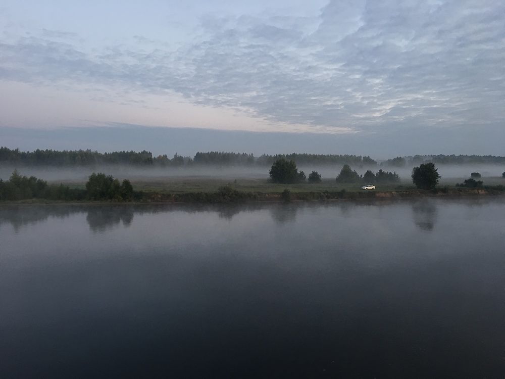 туманное утро на Волге