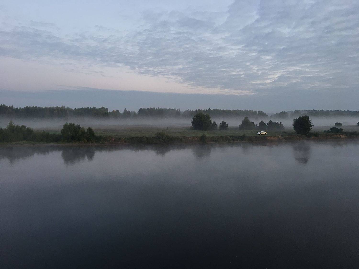 туманное утро на Волге