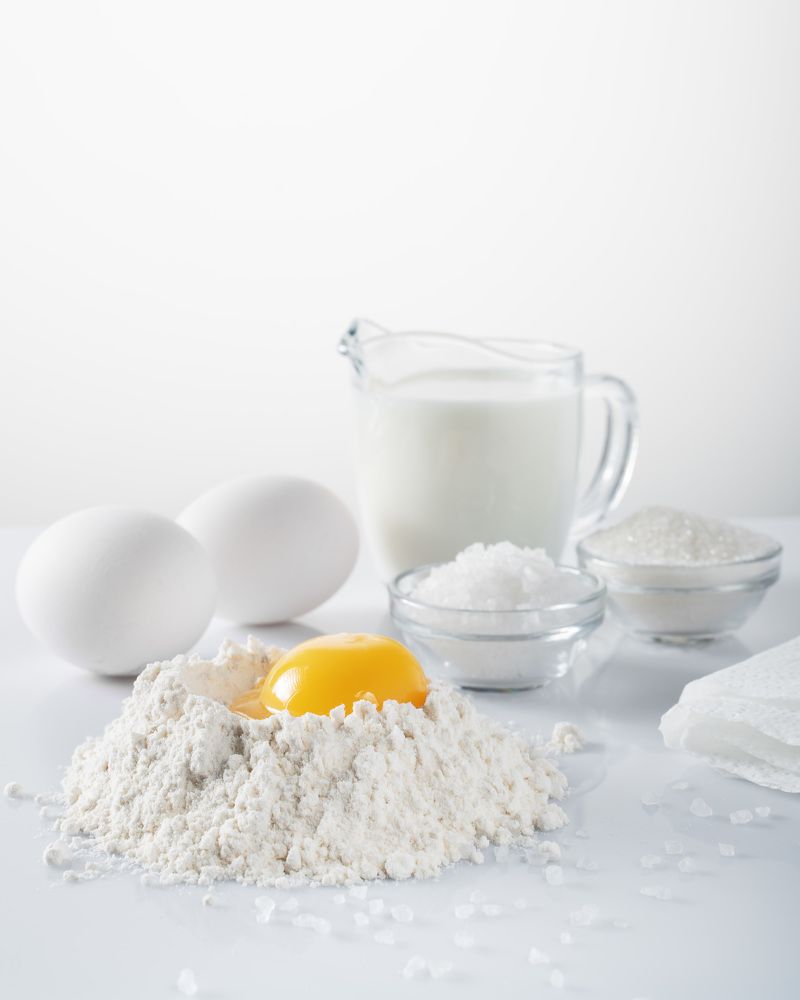 ingredients for baking pancakes