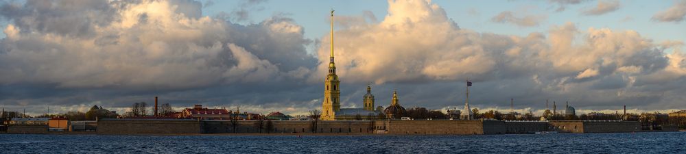 Панорама. Петропавловская крепость. Заячий остров