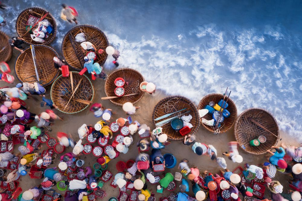 Fish market on the beach