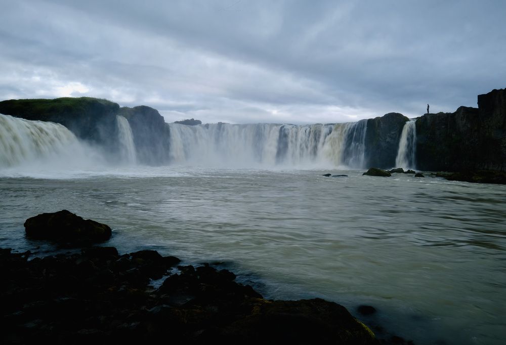 Alone with waterfall