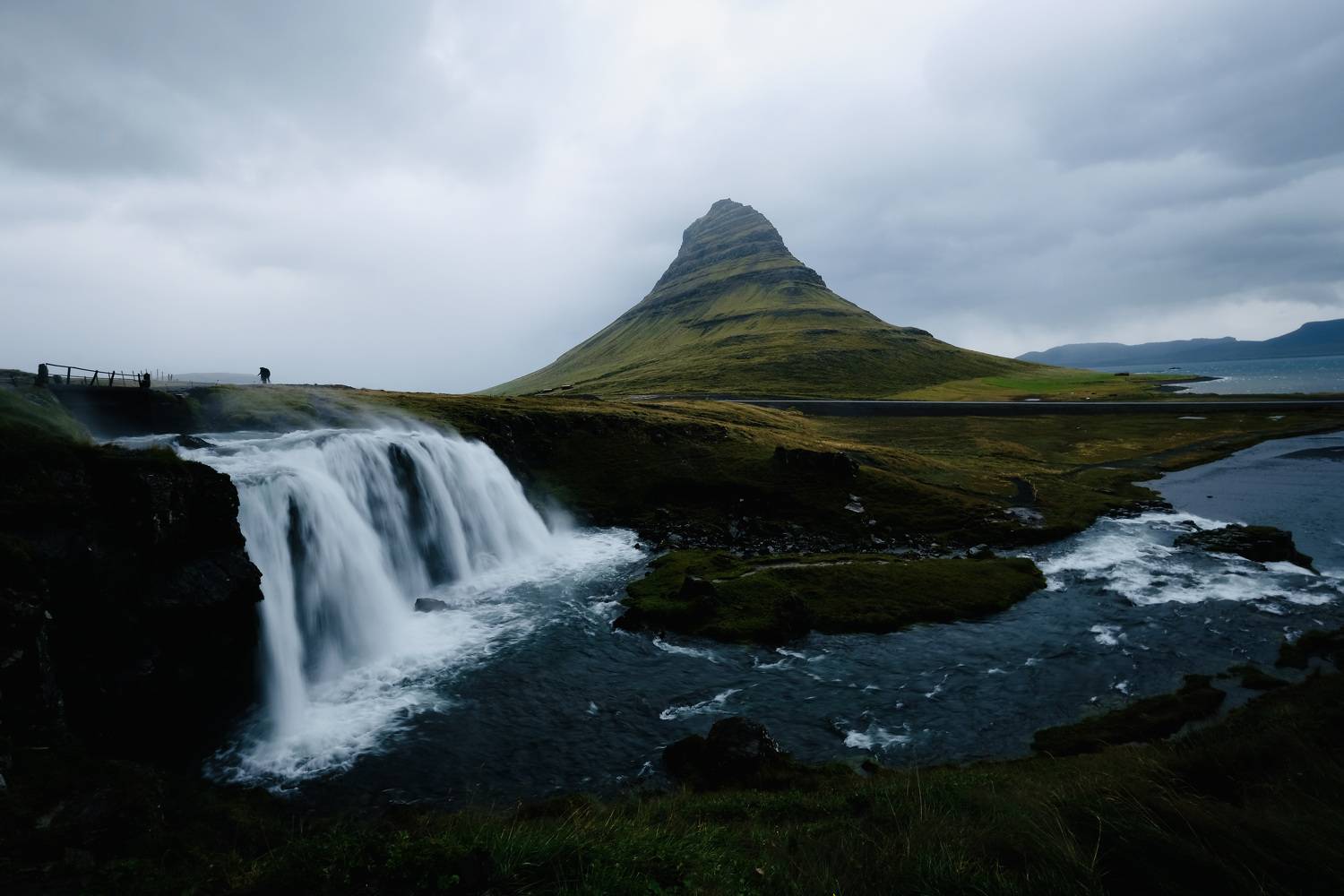 Storm by waterfall