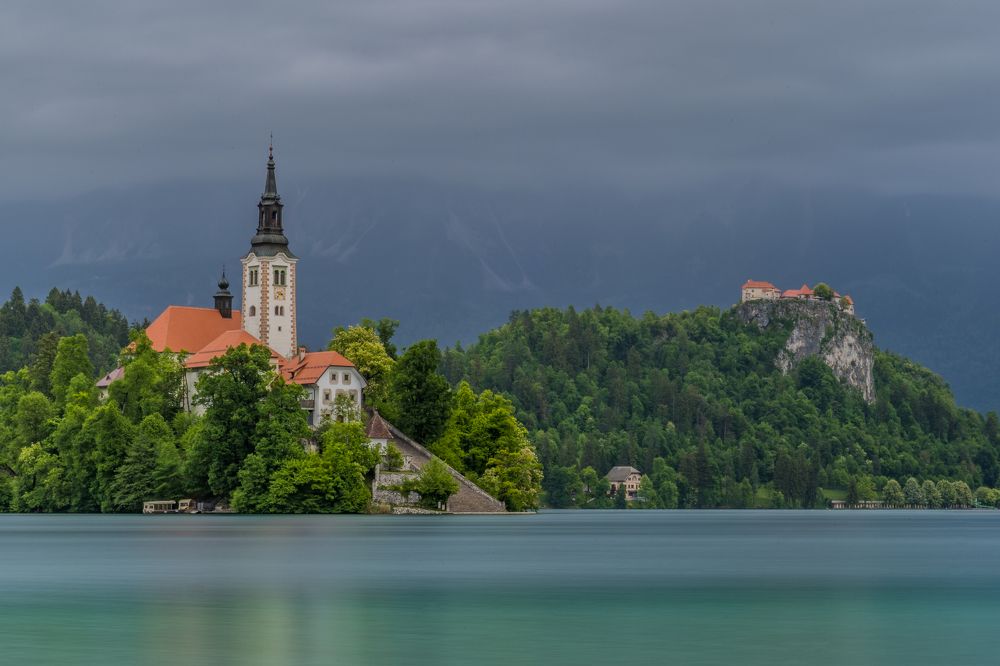 lake Bled with island and castle