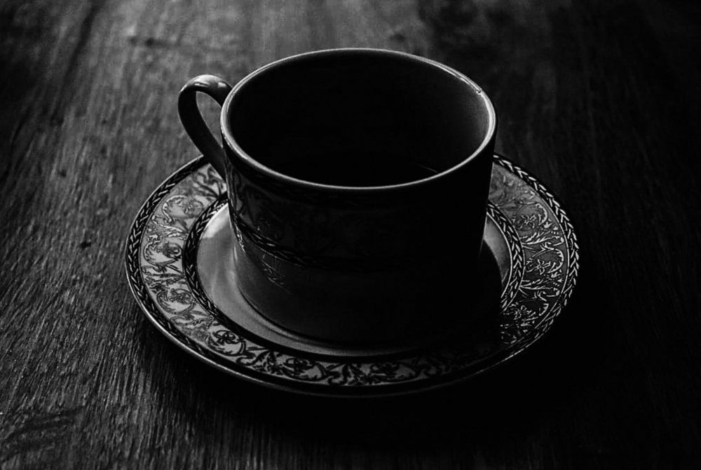 Classic cup in black and white art