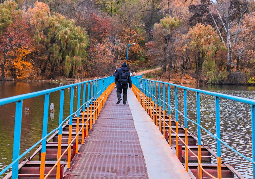 Colorful bridge to a colorful destination