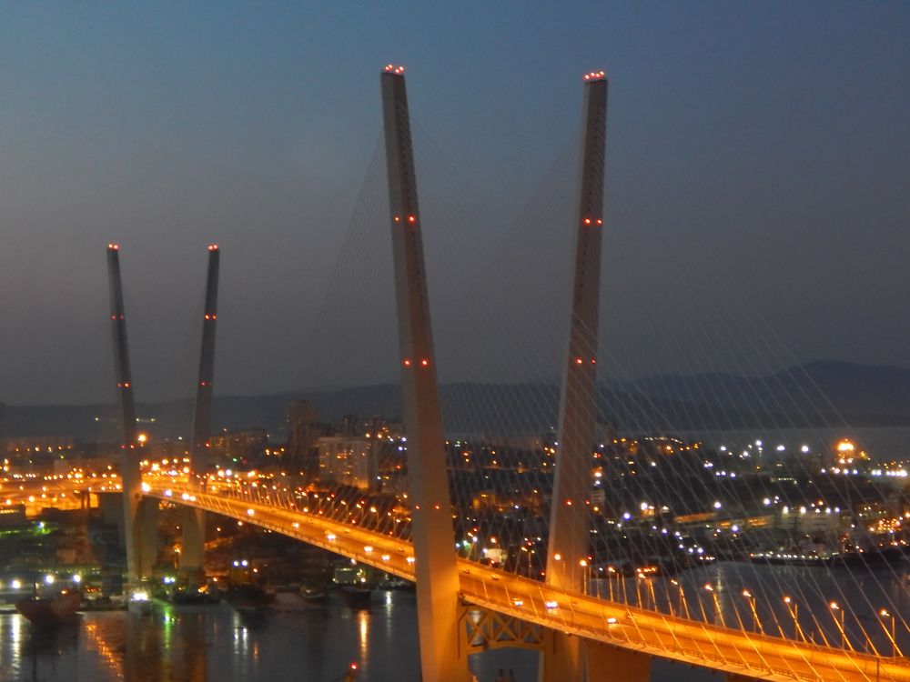 Серое утро. Золотой мост.