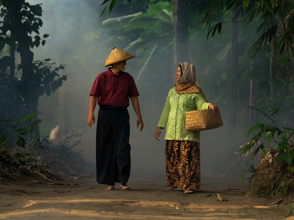 Villagers in the morning