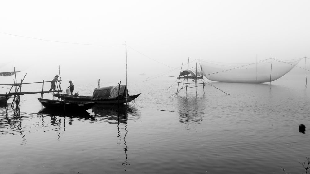 Morning dew on the river!