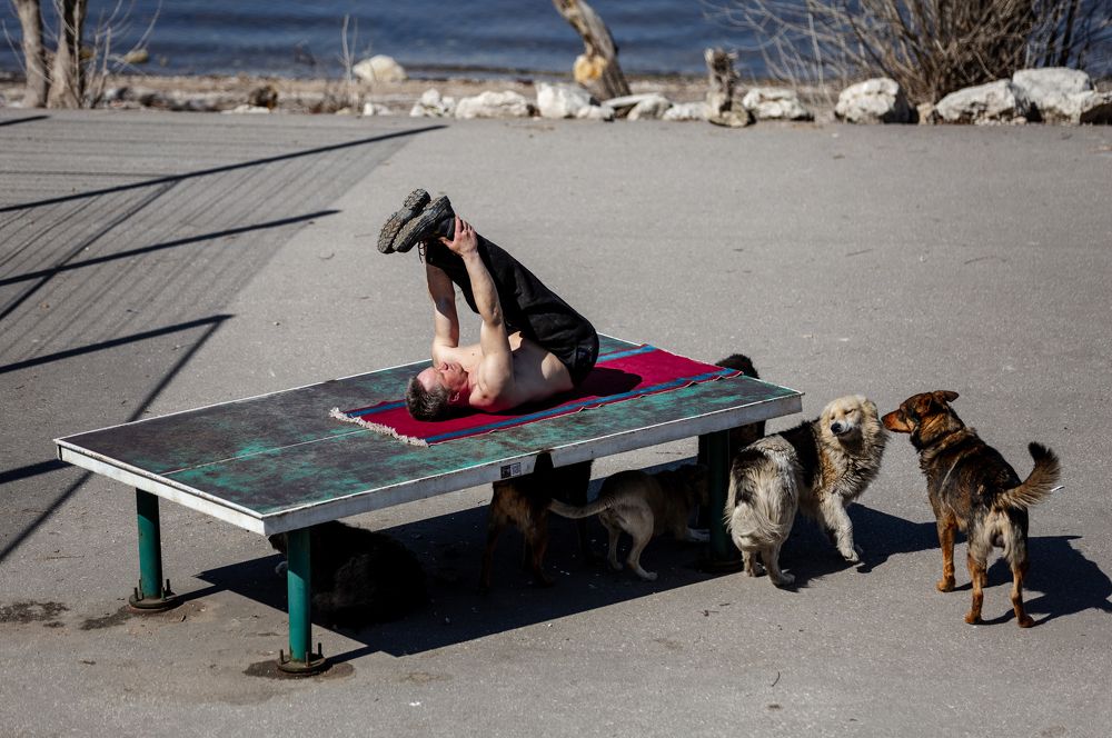 Утренняя гимнастика. Morning exercises.