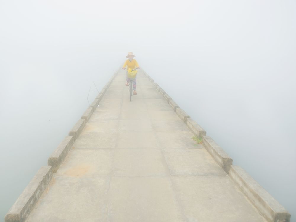 Crossing the bridge in the fog