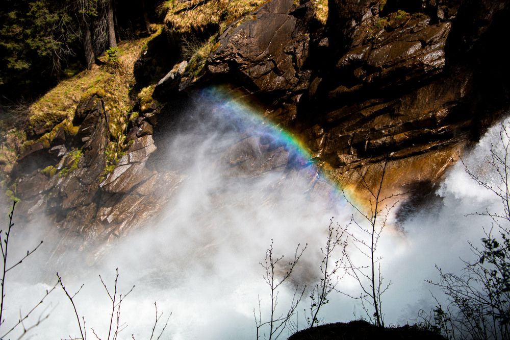 Rainbow over the waterfall