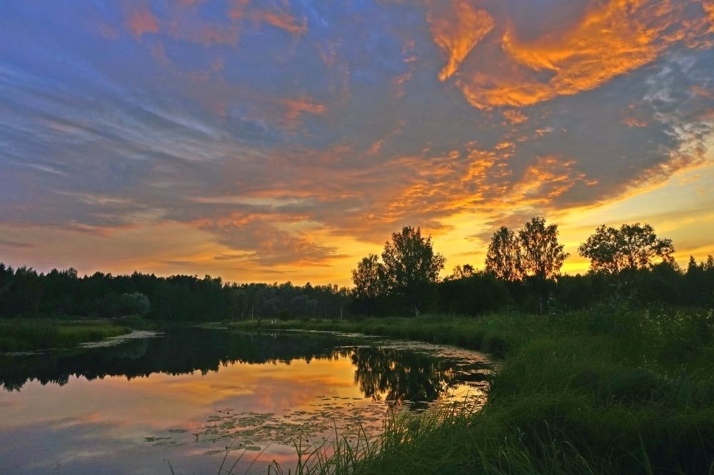 оранжевый закат. июль