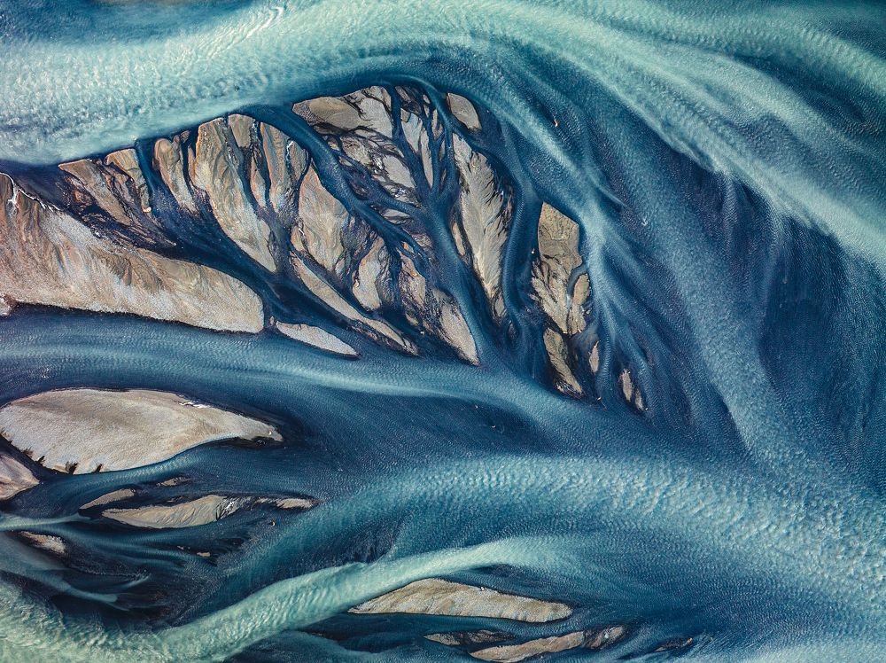 Blue braider glacial river