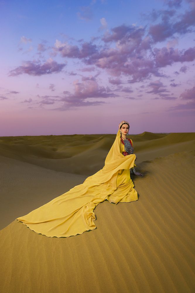 Divine sunset in the desert